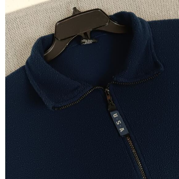 USA Olympics Vintage Fleece Jacket Mens XXL Blue Mock Neck Full Zip Sports - Picture 5 of 14